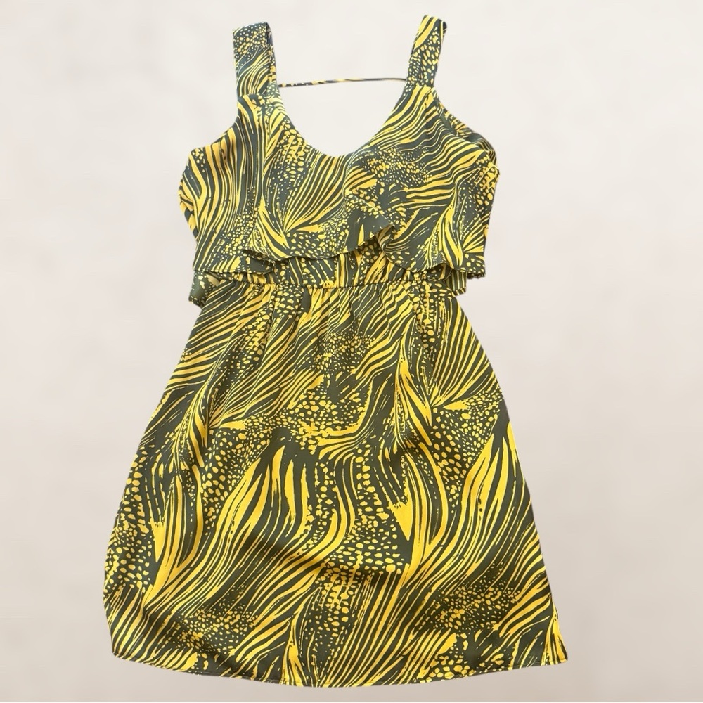 Hello Miss Gold and Black Patterned  Dress